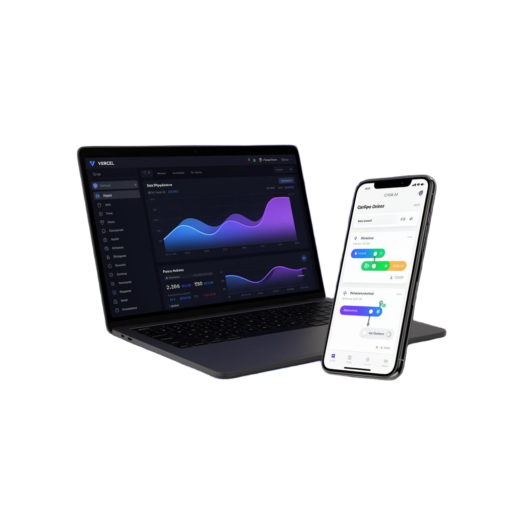 Lattice product mockups showing a CRM dashboard and a mobile sales app